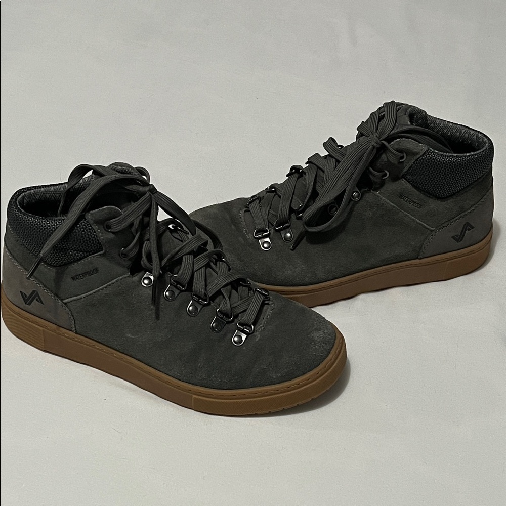 Forsake Lucie Mid Grey Suede Hiking Sneakers